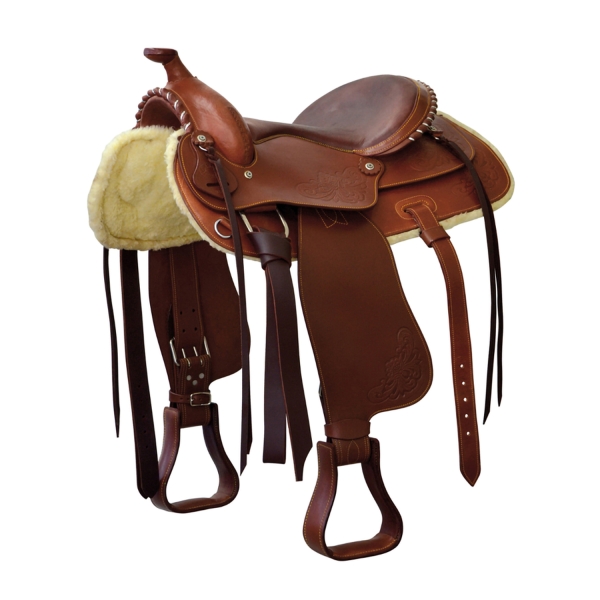 0030112 lakota saddle with nabuk seat and silver wire tooling se00089 16