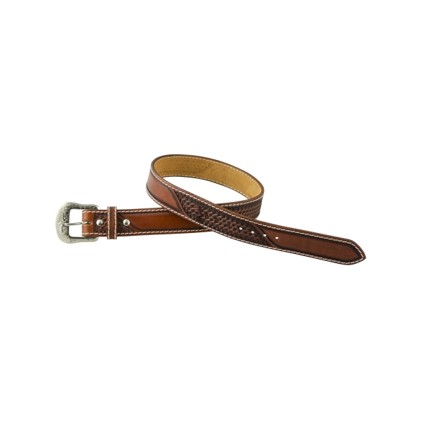 0037666 pools western leather belt with basket tooling ab00667 9